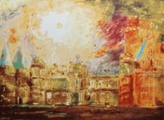 John Piper (British, 1903-1992) Screenprint in colours 'Waddesdon', limited edition print c.1989,