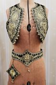 Two Turkish embroidered waistcoats, probably for children as quite small, gold thread detail, with