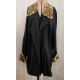 Vintage crepe coat labelled Carling with faux-leopardskin collar and cuffs, a Leana lady's coat - Image 1 of 7