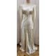 1920's/30's satin wedding dress, with smocked and rolled collar, fitted sleeves, button detail to - Image 4 of 6
