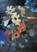 Barbara Doyle (mid-20th Century) Flower Collage, 30.5cm x 22cm, and Laurence Hardy, 20th century,