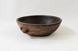 Robert Thompson 'Mouseman' oak bowl with signature mouse carving to the side (slight loss to the