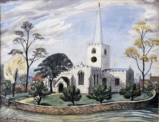 Richard Twentyman (British, 1903-1979) Watercolour on paper Ivinghoe Church, signed and dated '48