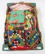 A quantity of mid-century textiles and later to include a large piece of Collier Campbell for