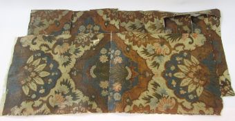 C. 1920's handpainted leather  - wallpaper  or upholstery , sections with slightly embossed