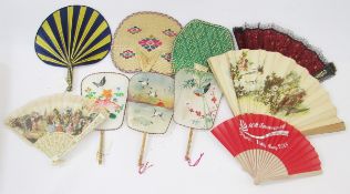 Large quantity of souvenir fans, bamboo fans, etc (1 box)