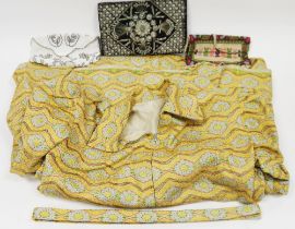 Two vintage beaded purses, 16cm wide, an Indian metal embroidered purse, an Indian Sherwani type
