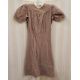 1920's/30's satin wedding dress, with smocked and rolled collar, fitted sleeves, button detail to - Image 3 of 6