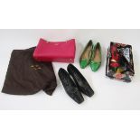 Kate Spade pink handbag with chain and leather handle, gilt-coloured hardware, with original dust