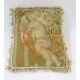19th century French tapestry cushion of a resting cherub, 22" x 16" - Image 1 of 2