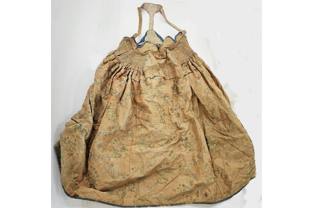 An antique 'Sarafan' Russian folk dress, believed to have been made from 19th century French - Image 1 of 3
