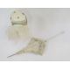 A 1920's wedding headdress, glass bead decoration, and a Edwardian cream linen parasol trimmed - Image 1 of 3