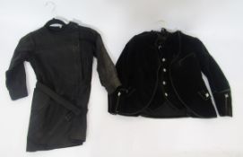 Child's velvet jacket, military-style, with matching waistcoat, silver-coloured metal buttons,