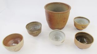 Quantity of Ray Finch (1914-2012) for Winchcombe items to include terracotta coloured planter with