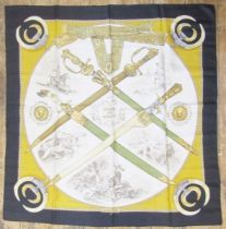 Hermes silk scarf - Armes de Chasse, designed by Ledoux, lacking box