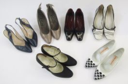 Assorted men's vintage shoes to include brown leather Gucci-style loafers with  snaffle bit