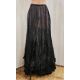 A black Victorian open-work skirt with pleated flounces and lace trim, the final flounce is - Image 3 of 3