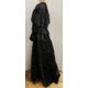 A black Victorian probably mourning dress, with cut velvet detail to the inner bodice, appliqued - Image 2 of 15