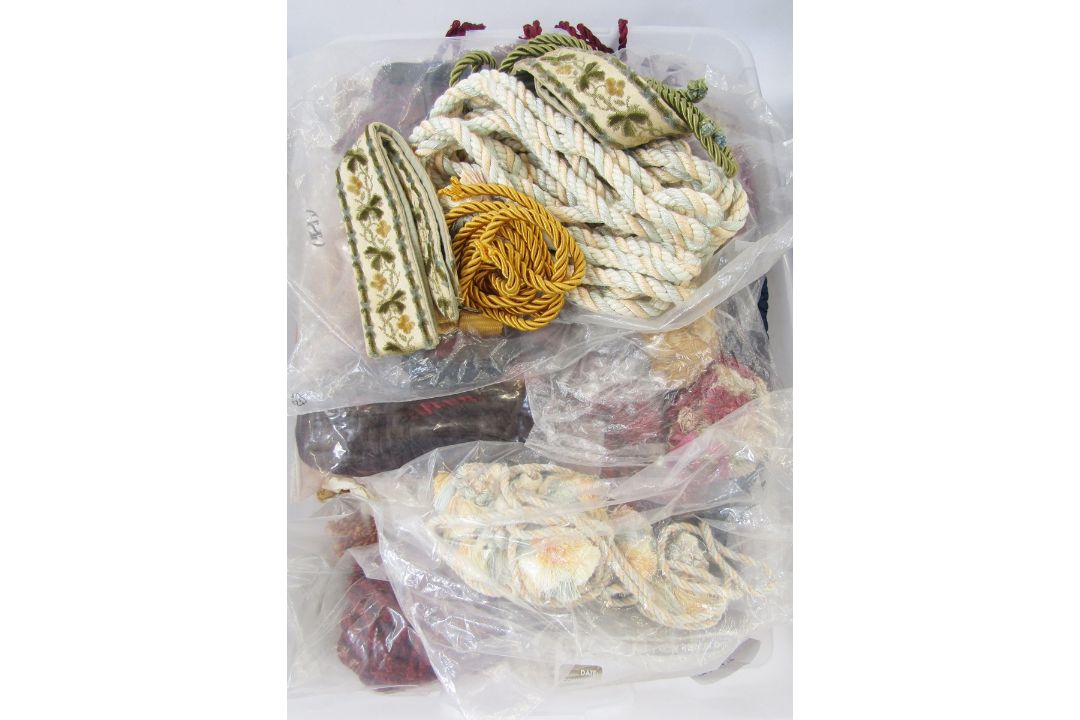 A large quantity of passementerie to include braid trims, cord and fringe detail, tie backs, three - Image 2 of 7