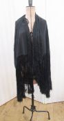 A vintage Whistles 'Collectables' black crepe shift dress with embellished collar of faux jet beads,
