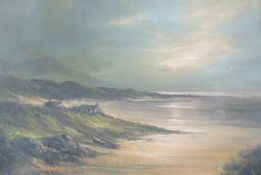 Alfred Allan (British, 1944) Oil on canvas West Coast (Salmon Huts), signed lower right, framed,