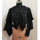 A black Victorian open-work skirt with pleated flounces and lace trim, the final flounce is - Image 1 of 3
