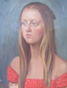 Saul Schary (1904-1978) Oil on canvas  Portrait of a young lady, signed lower left, 48.5cm x 38.3cm