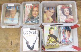 Quantity of Vogue magazines from 1970, 1971 through to 1977, '78, '89, '90's, these aren't