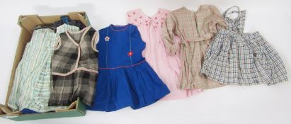 A quantity of children's clothes, mainly French circa 1950's and possibly 40's, dresses for 4/5/6