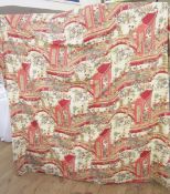 Zoffany (Willow Bridge) one pair of interlined curtains, 528.32cm wide x 238.76cm drop