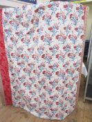 2 Pairs G P Baker interlined curtains, carnations on a cream ground, 300cm x 229cm approx.