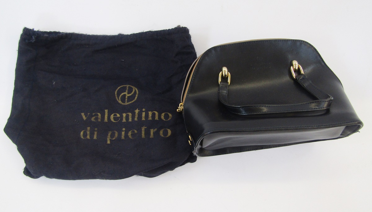 Valentino black grab bag, zip fastening, gold-coloured hardware, with original dust bag - Image 4 of 9