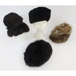 Quantity of fur accessories to include a vintage fox hat labelled Gotham, various vintage fox muffs,