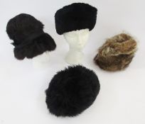 Quantity of fur accessories to include a vintage fox hat labelled Gotham, various vintage fox muffs,