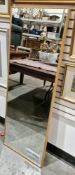 John Lewis pale oak framed mirror, of plain rectangular form, 122cm x 41cm