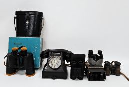 Mid century Black G.P.O telephone, model no. 312F P.X.54/3A, with 'call exchange' label together