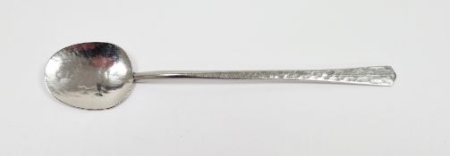 Keswick School of Industrial Arts Firth Staybrite spoon with planished detail, 16.5cm long
