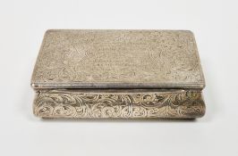 Victorian silver snuffbox awarded as a small token of esteem and gratitude to Captain Russell of the