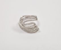 Lady's 18ct gold white and diamond set dress ring, approx 8.5g, ring size M