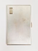 Silver cigarette case, Birmingham 1940, A Wilcox, of rectangular form with engine-turned decoration,