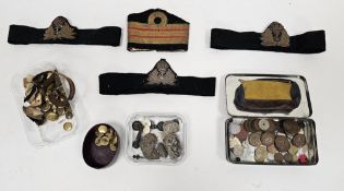 Mixed lot of Royal Naval and other items including various gilt metal Royal Navy uniform buttons,