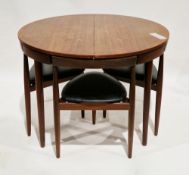 Hans Olsen for Frem Orjle mid-century Danish teak Roundette dining table and matching four chairs,