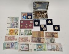 Collection of coins and notes including an Elizabeth II 1967 Coinage of Great Britain set, various