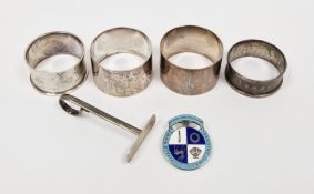 Pair of George V silver napkin rings, Sheffield 1936, Cooper Bros & Sons, of plain round form