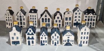 Quantity of Blue Delft's KLM Bols house decanters, each with contents (14)  Condition Report House