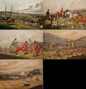 After Henry Thomas Alken (1785-1851) Hand-coloured engravings Five 19th century hand-coloured