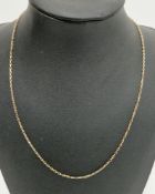 9ct gold chain necklace, rectangular link, 2.9g approx.