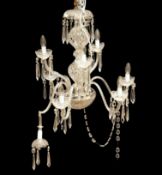 Waterford crystal ' Cranmore ' nine-branch chandelier, type B9, with icicle cut glass drops and