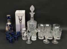 Collection of glassware including a Goebel frosted glass model of an elephant paperweight, a