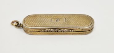 William IV silver vinaigrette, Birmingham 1835, Nathaniel Mills, of elongated oval form with